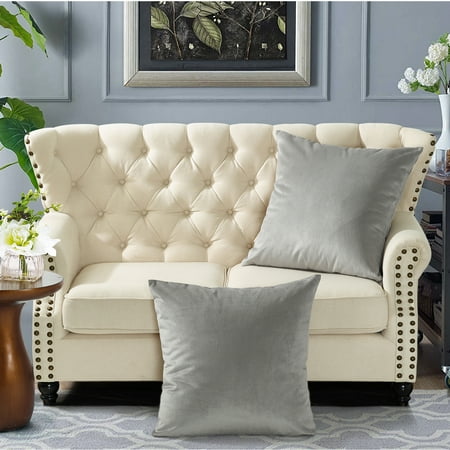 UPC: 0615499512653 | Home Soft Things Milliken Plush Throw Pillow Covers 2 Piece Set – Silver – 26 x 26