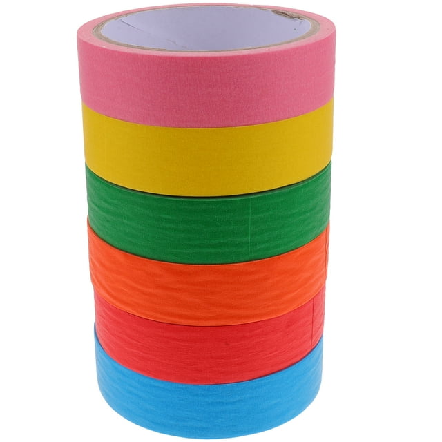 BRIGHTFUFU 6 rollos de colorido Material de cinta de bricolaje Cinta de papel multifuncional Cinta adhesiva Decoración Cinta de artesanía