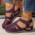 thumbnail image 2 of Dakaela Women's 2026 Wedge Sandals Platform Closed Toe Casual Dressy Fisherman Summer Shoes with Ankle Strap and Arch Support,Purple Size 8.5, 2 of 5