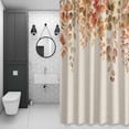 thumbnail image 4 of Fall Thanksgiving Shower Curtain for Bathroom Decor, Retro Fall Leaves Linen Texture Waterproof Fabric Shower Curtain, 60"x72" Set with 12 Hooks, 4 of 9