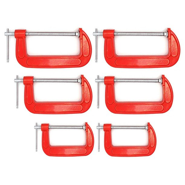 6PC Heavy Duty CClamp Set 1" 2" 3" Woodworking Welding Building
