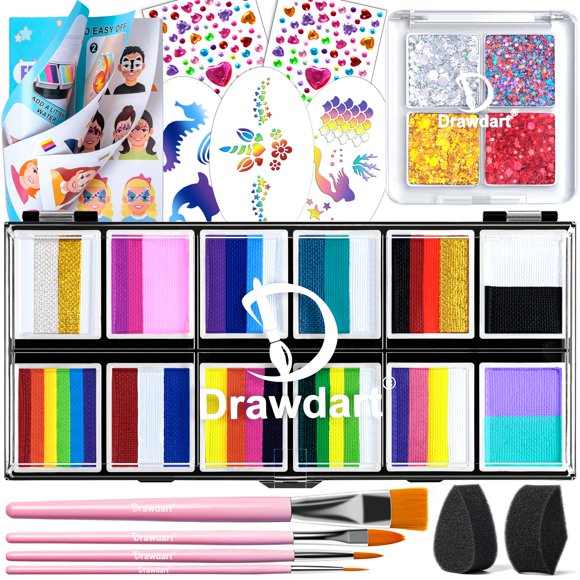 Kit de pintura facial Drawdart Professional con paleta Rainbow