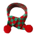 thumbnail image 1 of Bufanda navideña para mascotas Collar de punto para mascotas Bola de peluche Cuello de perro de invierno Ropa cálida para cachorros y gatos Accesorios Mini bufanda de punto, 1 of 6