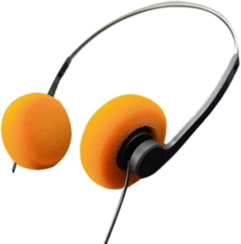 Auriculares Retro De Color Naranja, Auriculares Estéreo De Alta
