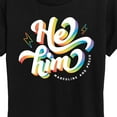 thumbnail image 3 of Instant Message - He Him Pronouns - LGBT Pride - Women's Short Sleeve Graphic T-Shirt, 3 of 6