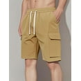 thumbnail image 3 of ASUDESIRE 3 Pack Men's Cargo Shorts Elastic Waistband Drawstring Casual Shorts 4 Pockets Classic Fit, 3 of 6