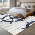 thumbnail image 4 of 6'x9' Area Rugs, Navy Blue Retro Coastal Indoor Outdoor Area Rug for Living Room Bedroom, Nautical Summer Vintage Rudder Washable Bathroom Rugs Kitchen Floor Carpet Mats Home Decor Aesthetic, 4 of 8