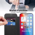 thumbnail image 5 of for iPhone 15 Pro Case Compatible with Magsafe, Slim Fit Flip Protective PU Leather Wallet Case with RFID Blocking Card Slot Build-in Len Protector for iPhone 15 Pro, Black, 5 of 8