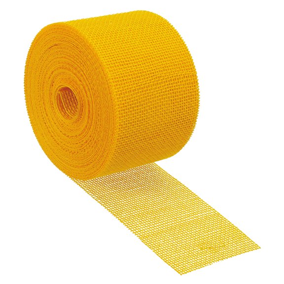 Uxcell 2 Inch x 11 Yards Jute Crafts Party Wrapping Decoration Burlap Fabric Ribbon Yellow