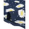 thumbnail image 6 of Unique Bargains Women's Halloween Costume Scoop Neck Peplum Blouse Top M Blue-Floral, 6 of 6