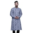 thumbnail image 3 of Atasi Kurta Imprimé pour Hommes Col Mandarin Popeline de Coton Kurta Chemise Décontractée, 3 of 7