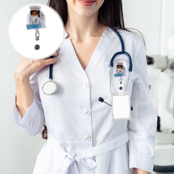 Masteelf Medicine Badge Clip 1Pcs White Rectangular Badge Holder For Doctors And Nurses