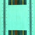 thumbnail image 1 of Ahgly Company Machine Washable Indoor Square Solid Turquoise Blue Modern Area Rugs, 5' Square, 1 of 1