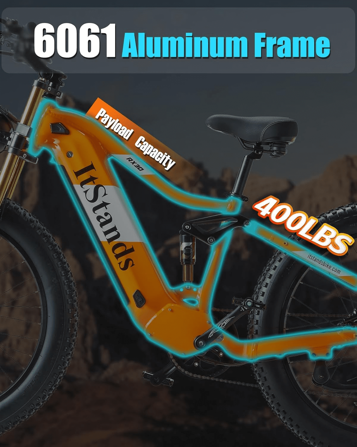 Dual Motors 2000W Electric Bike for Adult 48V 30AH Removable Battery Ebike 26"X4"Fat Tire up to 30MPH &120 Miles Long Range Off Road Beach Mountain Full Suspension Electric Bicycle