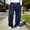 thumbnail image 6 of Frnrwgo Men's Heavyweight Sweatpants Loose Fit Drape Drawstring Elastic Waist Multi-Pocket Winter Streetwear Loungewear Pants, 6 of 9