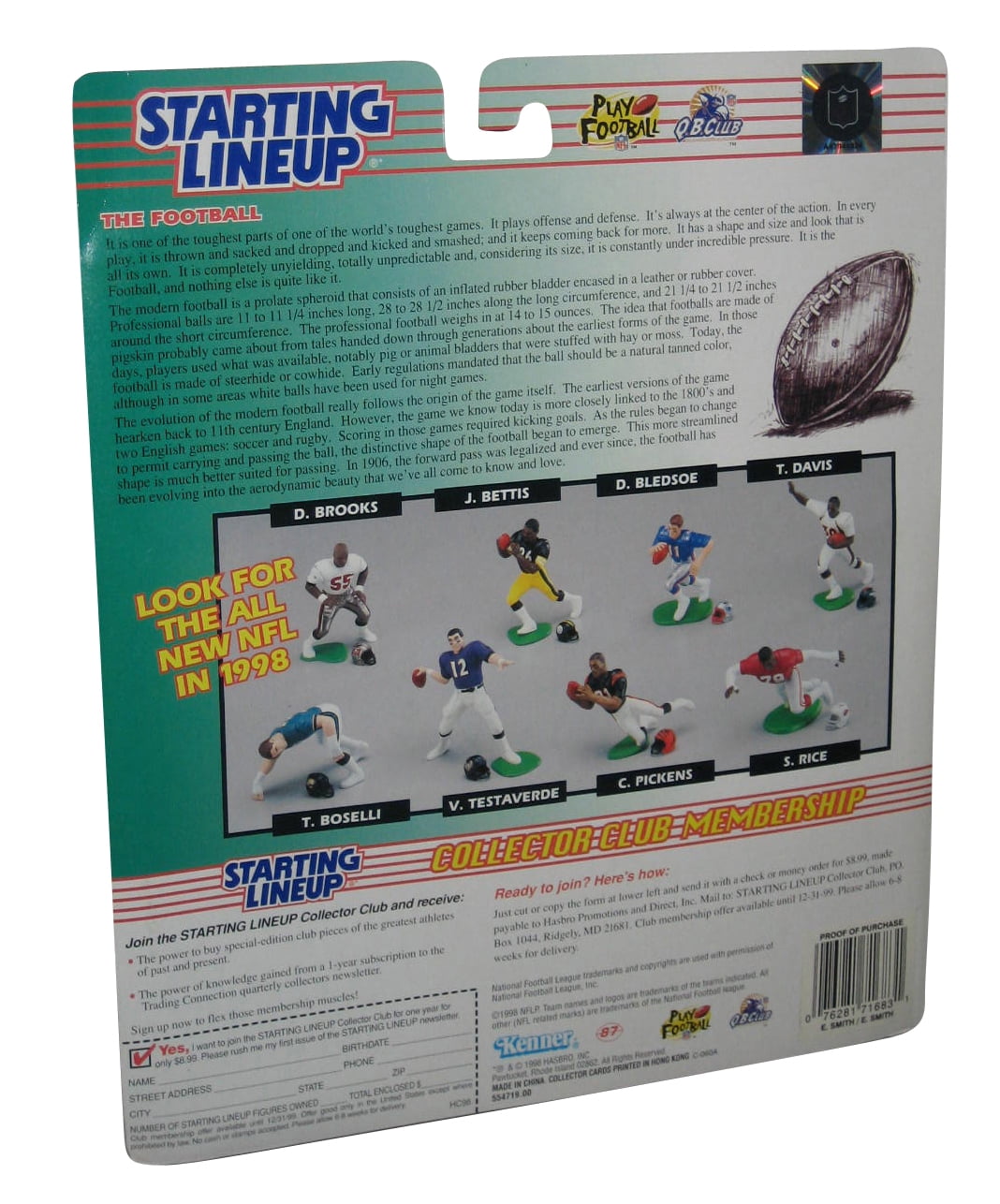 1998 Emmitt Smith Kenner Starting Lineup Figure Dallas Cowboys for sale online 
