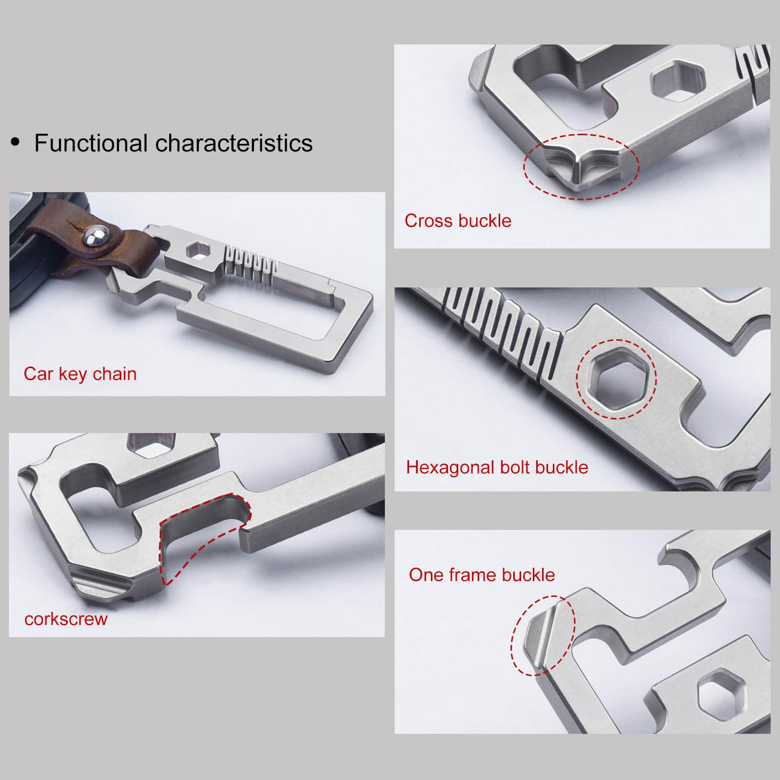 Fazipu Titanium Carabiner Keychain Clip, Quick Release EDC Key Holder Organizer with Key Ring