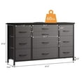 thumbnail image 6 of Dresser TV Stand for 55 inch TV, 10 Drawer Dresser for Bedroom with Power Outlets and Large Storage, Modern Fabric Drawer Dresser for Living Room Entryway, Dark Gray, 6 of 7