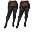 thumbnail image 5 of MeMoi Women's Curvy 2 Pair Pack Solid Control Top Tights - Mens - Male, 5 of 6