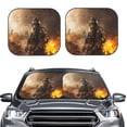 thumbnail image 2 of Saiise Apocalyptic Skull Soldier for Foldable Car Sun Shades (2-Pack) Offer Sun Protection with an Easy-fold Design for Convenient Windshield Shading-Large, 2 of 6