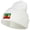 White, variant on Rasta Leaf Flag Embroidered Long Beanie - Black OSFM