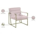 thumbnail image 5 of Meridian Furniture Zayne Pink Velvet Accent Chair with Gold Iron Frame, 5 of 5