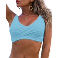 thumbnail image 1 of GHSDFBB Women's Twist Front Bikini Top V Neck Push Up Padded Swimsuit Top Bathing Suits, 1 of 3