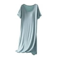 thumbnail image 3 of Bovxnpu Nightgowns for Women, Women's Nightgown Cotton Sleep Shirts Short Sleeve Nightshirt Pullover Nightdress Soft Sleepwear, 3 of 8