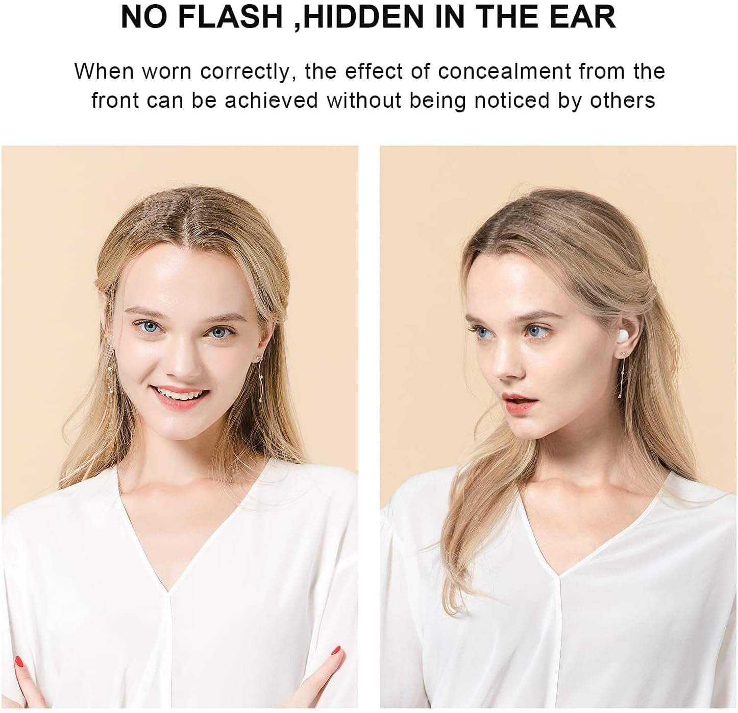 Smallest Invisible Earbuds Wireless Ear Buds Bluetooth in Ear Mini Discreet Small Tiny Earpiece Sleep Earbuds Hidden with Charging Case Headphones for Small Ears Work Sleeping Android