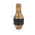 thumbnail image 4 of Sagebrook Home Modern Neutral Mango Wood Brown/Black Cylinder Tone Natural Vase, 4 of 8