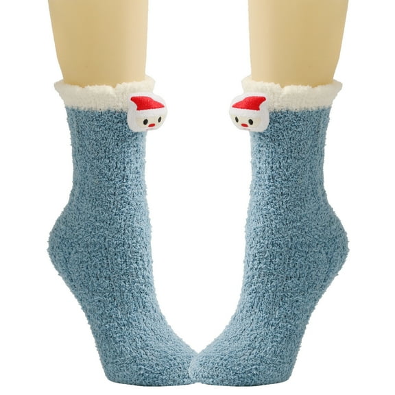 TFEOQRY Adult Christmas Mid-Calf Socks Cute Cartoon Accessories Mid-Calf Socks Blue