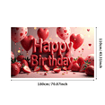 thumbnail image 3 of Pink Themed Happy Birthday Banner with Strawberry Elements Backdrop Party Decorations for Birthday Party Photography Props Celebrations Decor Background, 3 of 4