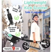 LNOW Foldable Kick Scooter-8 in Wheels for Kid, Teens & Adults, 4 Adjustable Levels, Max Load 240lbs,Lightweight