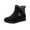 Black, variant on Women's Winter Fur Snow Ankle Boots Buckle Suede Waterproof Zipper Anti-slip Warm Snow Short Booties