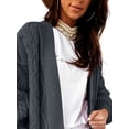 thumbnail image 3 of DYMADE Women Medium Long Warm Knitting Cardigan Solid Top, 3 of 4