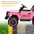 thumbnail image 6 of 12V Electric Ride On Car with Remote Control, DIY Stickers, MP3, LED Lights, Full Function Doors, Four Wheels Suspension, 2 Motors, Pink, 6 of 7
