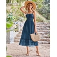 thumbnail image 3 of Vestido GRACE KARIN, casual, de verano, maxi azul fruncido para mujer, 3 of 7
