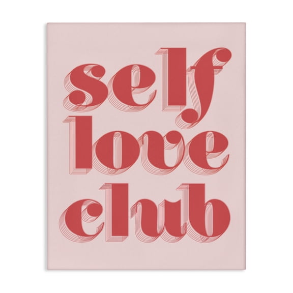 Stupell Industries Eclectic Self Love Club Bold Pink Canvas Art, 16 x 20, by Lil' Rue