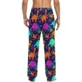 thumbnail image 6 of Men's Pajama Pants with Pockets Sleepwear Lounge Pants Stretch Casual Rainbow Neon Dinosaur, 6 of 6