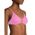 thumbnail image 4 of No Boundaries Solid Rib Triangle Swimsuit Top, 4 of 6