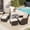 Beige-4, variant on MELLCOM Patio Furniture Set of 3, Wicker Swivel Glider Chairs with Side Table and Thick Cushions, All Weather Rattan Bistro Set for for Porch, Garden, Backyard and Patio