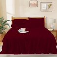 thumbnail image 4 of 100% Pure Egyptian Cotton 800 Thread Count Sheet Set, 4 Pc Set, Sateen Weave, Hotel Collection Soft Luxury Bedding, Fits Upto 21" Inch Deep Pocket (Burgundy Stripe, Twin-XL Size), 4 of 9