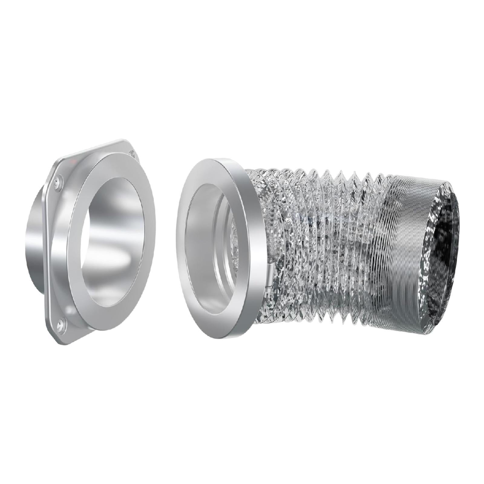 Dryer Vent Connector Coupling Kit Equipment Accessory with Airtight Seal for 4 Inch Diameter Hose Wall Vents