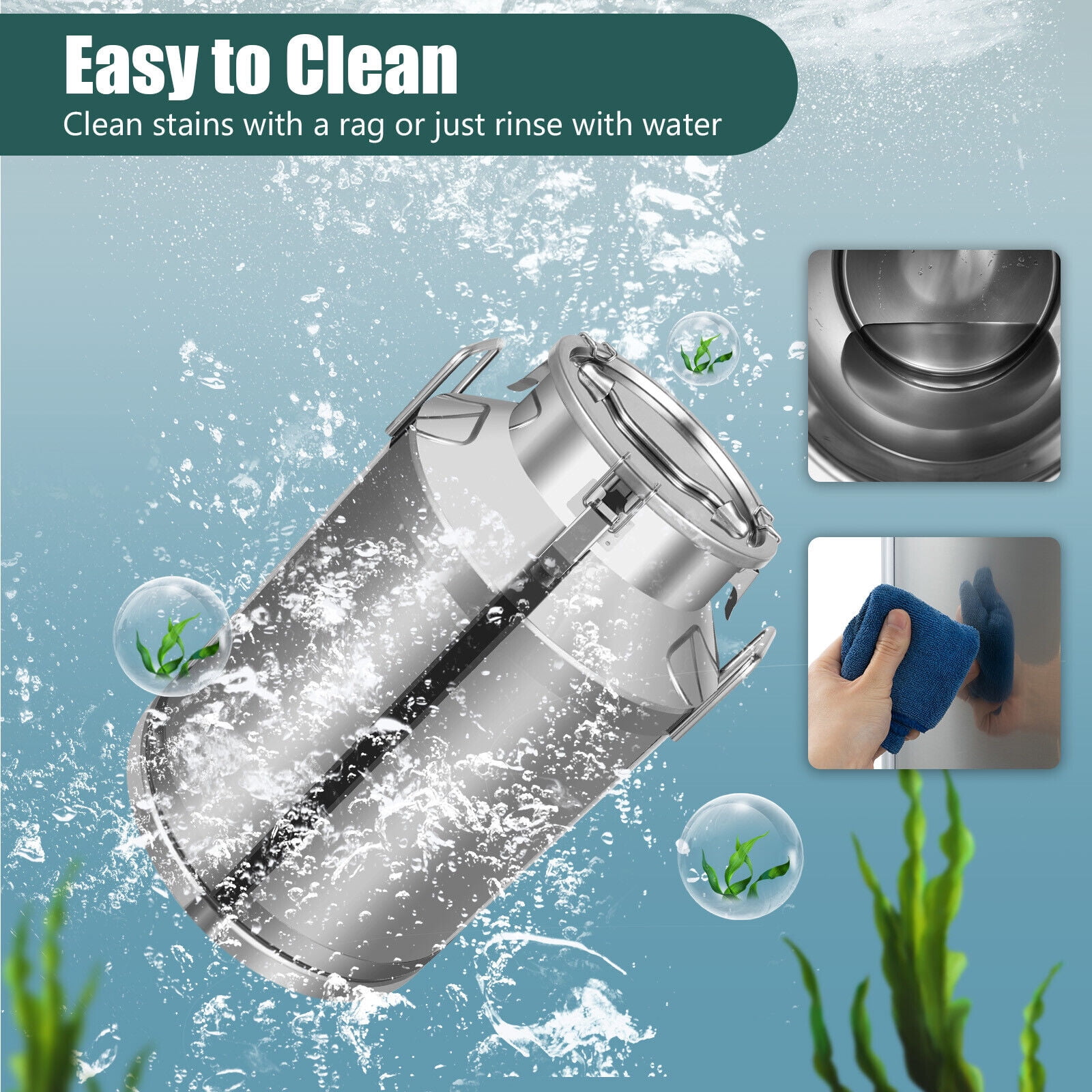 60L Stainless Steel Milk Can Barrel Wine Beer Whiskey Storage Tank