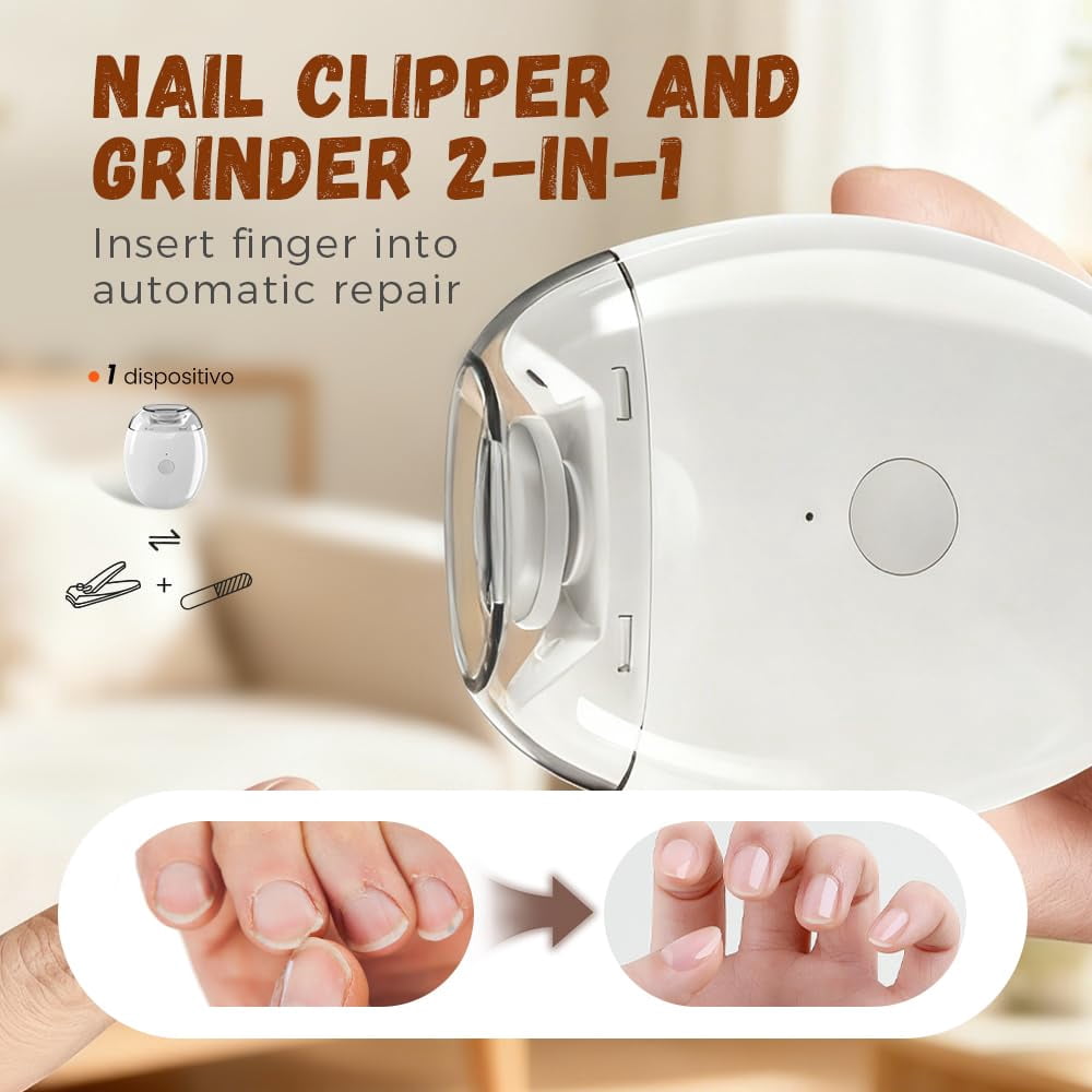 Universal Automatic Fingernail Grinder, 2026 New 3 in 1 Electric Nail Clipper, Automatic Nail Trimmer with LED Light and 3 Speeds, Electric Toenail Clippers for Seniors Adults