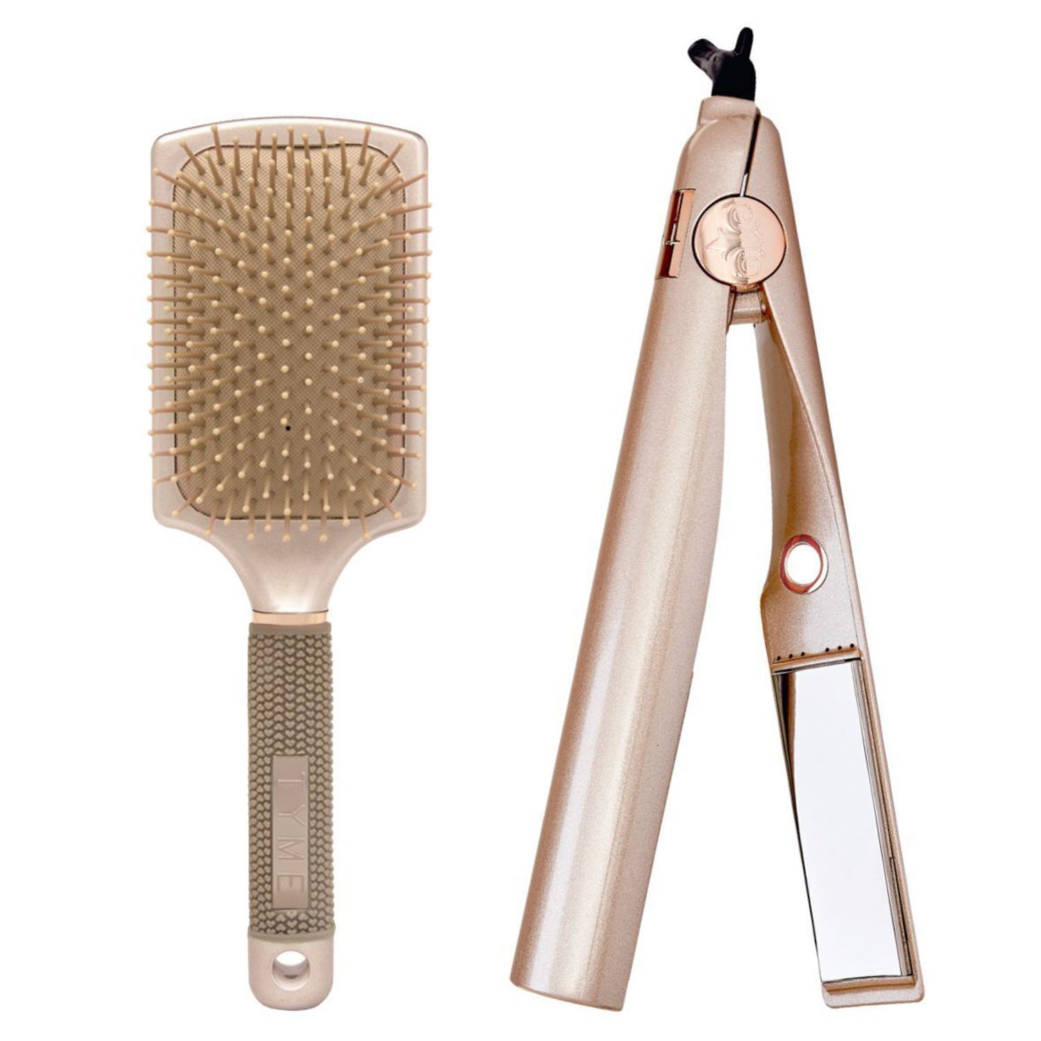 TYME Desert Island Kit, Pro Iron & Paddle Brush, Rose Gold