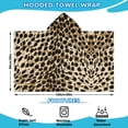 thumbnail image 2 of Brown and Black Leopard Print Hooded Bath Towel，60"x35" for Ages 3 To 12 Kids, Quick Dry Lightweight Soft Microfiber Hood Beach Towel Cover Up for Kids, 2 of 7