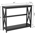 thumbnail image 3 of Console Table for Entryway, 2 Tier Entryway Table Bookshelf Accent Table w/Storage Shelf Living Room Entry Hall Foyer Table Furniture, Black,X-Design, 3 of 8