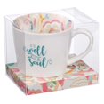 thumbnail image 2 of Inspirational Coffee Mug Well With My Soul in Abstract Floral Ceramic Coffee Cup 13oz, 2 of 3