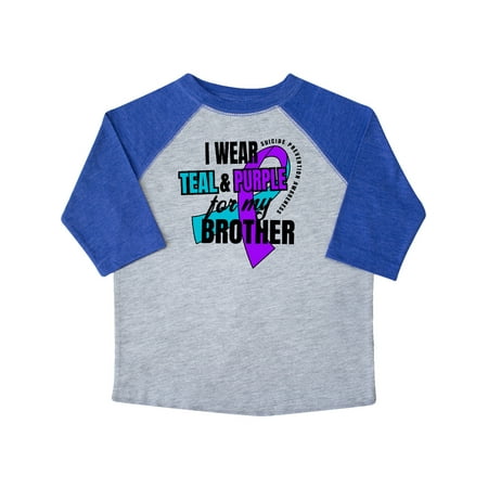 

Inktastic Suicide Prevention I Wear Teal and Purple for My Brother Gift Toddler Boy or Toddler Girl T-Shirt